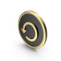 Gold & Black Circular Arrow Symbol PNG & PSD Images