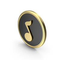 Gold & Black Musical Note Symbol PNG & PSD Images