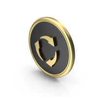 Gold & Black Round Reuse Symbol PNG & PSD Images