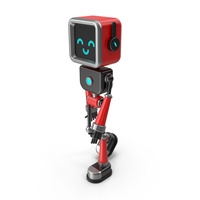 Black & Red Robot Walks PNG & PSD Images
