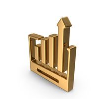 Gold Trend Up Icon PNG & PSD Images
