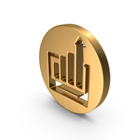 Gold Round Upward Trend Icon PNG & PSD Images