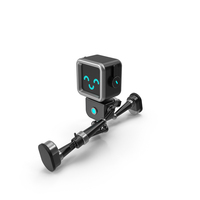 Black Robot Does A Split PNG & PSD Images