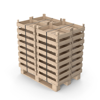 Wooden Fruit Crates On Pallet PNG & PSD Images
