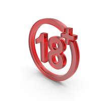 Red Glass 18 Years Above Only Symbol PNG & PSD Images