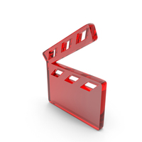 Red Glass Cinema Clapperboard Icon PNG & PSD Images