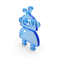 Blue Glass Female Robot Icon PNG & PSD Images