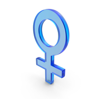 Blue Glass Female Gender Symbol PNG & PSD Images