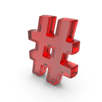 Red Glass Hashtag Icon PNG & PSD Images