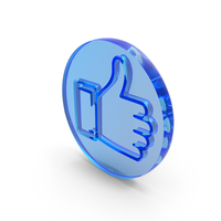 Blue Glass Thumbs Up Symbol PNG & PSD Images