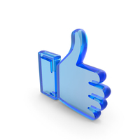 Blue Glass Thumbs Up Symbol PNG & PSD Images