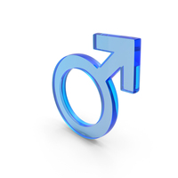 Blue Glass Male Gender Symbol PNG & PSD Images