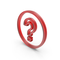 Red Glass Question Mark Outline Icon PNG & PSD Images