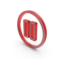Red Glass Pause Button In Circle Symbol PNG & PSD Images