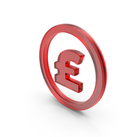 Red Glass Pound Currency Icon PNG & PSD Images