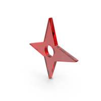 Red Glass Shuriken Ninja Icon PNG & PSD Images