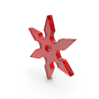 Red Glass Shuriken Ninja Symbol PNG & PSD Images