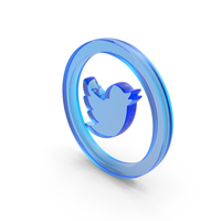 Blue Glass Round Twitter Icon PNG & PSD Images