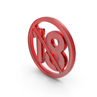 Red Glass Under Eighteen Years Not Allowed Icon PNG & PSD Images