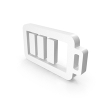 Battery Power Charge 3 Bars White PNG & PSD Images