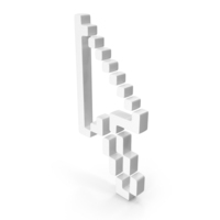 Mouse Curser Arrow Pixelated White PNG & PSD Images