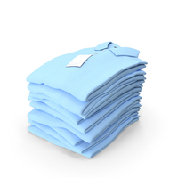 Folded Polo Shirt 9 Pile Blue PNG & PSD Images