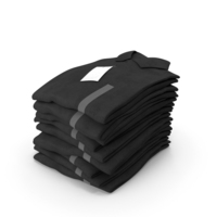 Folded Polo Shirt 9 Pile Black PNG & PSD Images