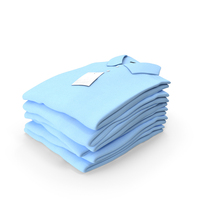 Folded Polo Shirt 6 Pile Blue PNG & PSD Images