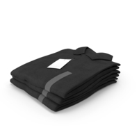 Folded Polo Shirt 3 Pile Black PNG & PSD Images