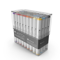 Generic Sketch Marker 36 Pack PNG & PSD Images