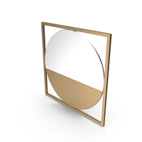Two Tone Mirror In A Gold Decorative Metal Frame PNG & PSD Images