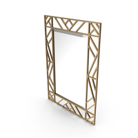 Rectangular Decorative Mirror In A Metal Frame Color Chrome PNG & PSD Images