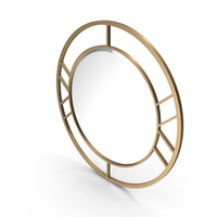 Round Mirror In A Metal Frame Color Gold PNG & PSD Images