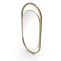 Oval Mirror In A Gold Metal Frame PNG & PSD Images