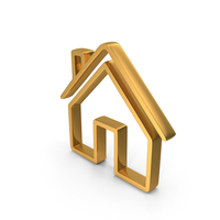 Gold Home Loan Outline Icon PNG & PSD Images