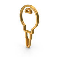 OutLine Key Lock Icon Gold PNG & PSD Images