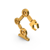 Robot Arm Industrial Machinery Icon Gold PNG & PSD Images