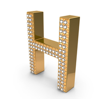 Gold With Diamonds Letter H PNG & PSD Images