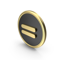Gold & Black Round Equal Symbol PNG & PSD Images