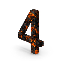 Burnt Number 4 PNG & PSD Images