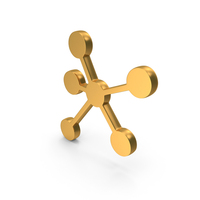 Gold Molecular Silhouette Icon PNG & PSD Images