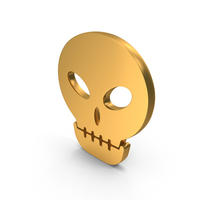 Gold Skull Head Icon PNG & PSD Images
