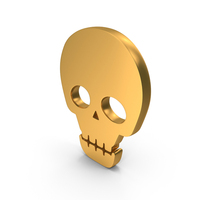 Gold Skull Head Icon PNG & PSD Images