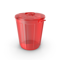 GARBAGE BIN RED PNG & PSD Images