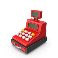 CASH REGISTER CARTOON RED PNG & PSD Images