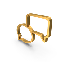 Chat Bubble Icon Gold PNG & PSD Images