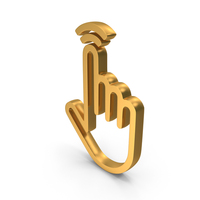 Gold Hand Cursor Click Icon PNG & PSD Images