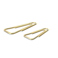 Gold Triangular Shape Paper Clips PNG & PSD Images