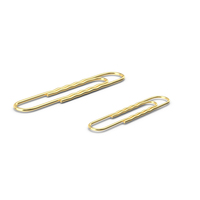 Paper Clip Wavy Shape Gold PNG & PSD Images