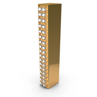 Gold With Diamond Letter I PNG & PSD Images